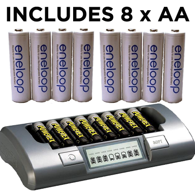 Maha Powerex MH-C800S Charger & 8x Sanyo Eneloop AA