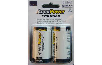 Accupower Evolution D 10000mAh NiMH Low Discharge Batteries 2pk