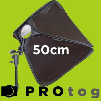 2x Portable Flash Soft Box Diffuser 50x50cm + 2.8m stand Twin Ki