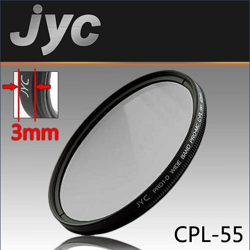 Slim Polarising CPL Filter SLIMLINE JYC PRO 55mm for DSLR Camera