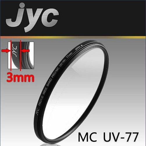 Multi Coat UV Lens Filter SLIMLINE JYC PRO 1-D 77mm for DSLR