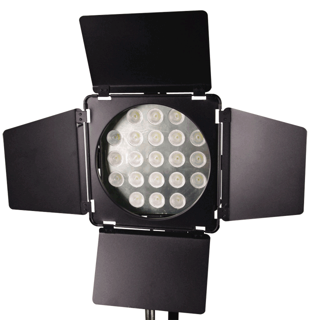 LED Compact Continuous Light - 21 high output LED's, barn doors,