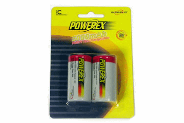 Maha Powerex 5000mAh rechargeable 2xC Batteries (2pk)