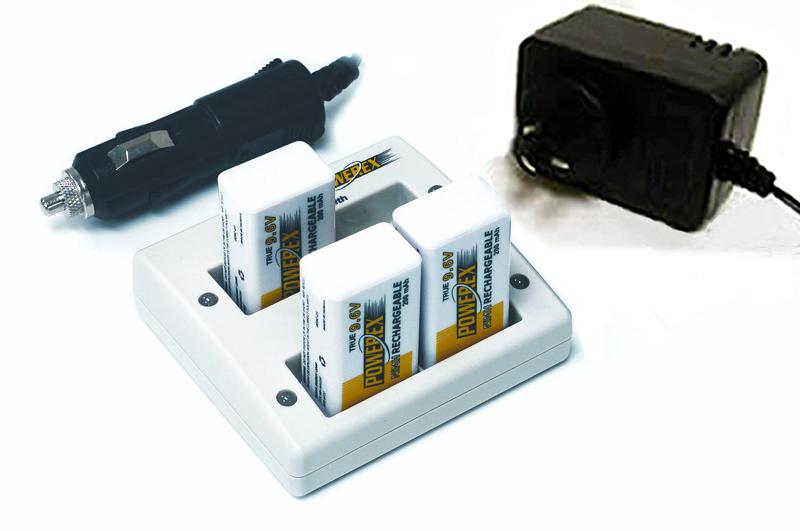 Maha Powerex C490F 9v 4-bank Charger, 3x9V batteries