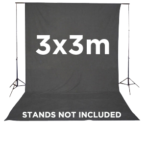 3m PROtog Muslin Photographic Studio Backdrop 3 x 3m - Black