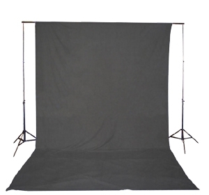 PROtog 6m Black Muslin Photographic Studio Backdrop with stand