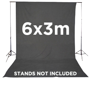 PROtog Muslin Photographic Studio Backdrop 3 x 6m - Black