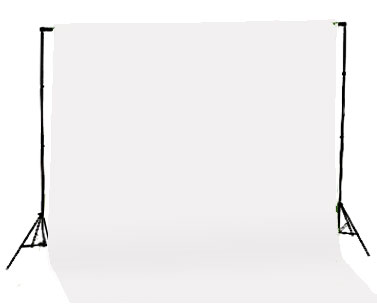 3m White Muslin Backdrop with support stand