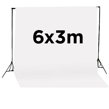 3m x 6m White Muslin Photographic Studio Backdrop with PROLUX su