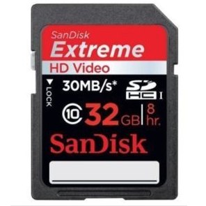 Sandisk Extreme 32Gb Class 10 Extreme SDHC Memory Card, 30mb/sec
