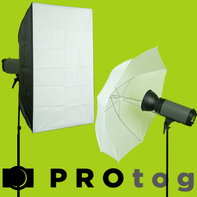 PROLUX 800W Remote Control Studio Flash Kit w/ Softbox & Umbrell