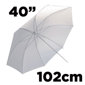 40" 102cm White Shoot Through Photographic Umbrella